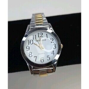 Watch It Ladies Quartz Gold/Silvertone Stainless Steel Flex Band Magnified Face